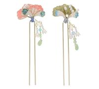 WEKADRIN 2 Pièces Vintage Floral U Shaped Hair Chopsticks With Tassel For Women Non Slip Chignon Pins For Hanfu And Special Occasions