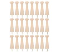 WEKADRIN 24 Patères en Bois Massif Naturel, 6,9 Cm, Lot de 24 Pièces Vis, Crochets Muraux pour Suspendre Vêtements, Chapeaux et Serviettes, à Peindre ou Teindre, Rangement Mural