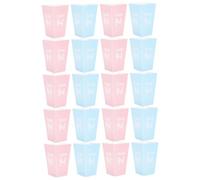 WEKADRIN 24 pièces Boîtes à Popcorn pour Fête Révélation de Genre Papier Conteneurs Snacks Bleu et Rose pour Shower et Anniversaire