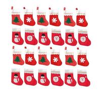 WEKADRIN 24 Pièces Chaussettes de Noël Suspendues Décoration Festive Cadeau pour Garçon Fille Bonbons Jouets Suspendre Sapin Fête