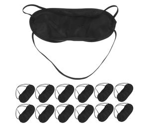 WEKADRIN 24 pièces Masque de Sommeil Polyester Noir Masque Yeux Occultant avec Bande Élastique Confortable et Ajusté pour Voyage Sieste Fête et Usage Quotidien