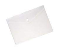 WEKADRIN 24 Pièces Pochette Blanche avec Bouton Pression Organisateur de Documents Transparent Résistant à Leau et Déchirures Lot pour Bureau et Rangement