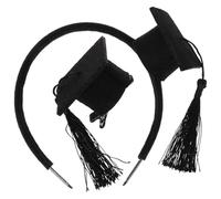 WEKADRIN 2Pièces Kit Coiffure Amusant Avec Bandeau Et Épingle à Cheveux Chapeau De Docteur Pour Accessoires Photos De Graduation Couleur Noire Avec Franges