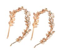 WEKADRIN 2pièces Leaf Headband Pour Mariage Accessoires Élégants Perles Pour Noces Et Fêtes Couronne De Mariée