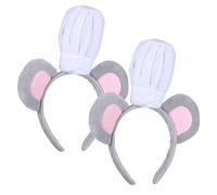 WEKADRIN 2pièces Serre-tête Oreilles de Souris avec Chapeau de Chef Accessoire de Cosplay pour Adulte et Garçon Fille Déguisement Halloween et Carnaval