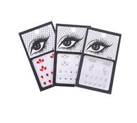 WEKADRIN 3 ensembles Party Eye Gems Removable Face Stickers Decorative Jewels For Makeup And Body Art