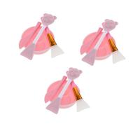 WEKADRIN 3 Ensembles Set d'Outils de Beauté Brosse en Silicone Double Tête pour Masque Facial et Bol de Mélange Brosse Nettoyante Visage Silicone Kit Multifonction pour Soins Peau Design