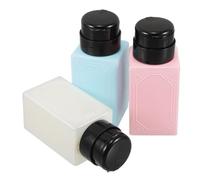 WEKADRIN 3 pièces Distributeurs Pompe Push Down Flacons Rechargeables pour Dissolvant Vernis Lotion et Liquide Nettoyant Manucure Set de Bouteilles Colorées pour Salon Onglerie
