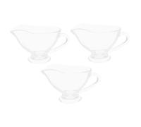 WEKADRIN 3 Pièces Lot de Saucières Verre Transparent Verseuse sans Poignée pour Sauce et Jus Compatible Micro Ondes et Lave pour Table de Fête et Repas Western