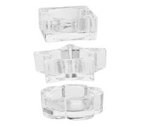 WEKADRIN 3 Pièces Nail Art Pen Cup Set Star Petal Ice Cube Shapes Multifunctional Brush Cleaner Polish Mixing Liquid Holder For Salon Home