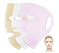 WEKADRIN 3 Pièces Silicone Face Mask Covers Reusable Hydrating Beauty Mask Covers For Women With Soft Skin Friendly Material Portable And Multi Color