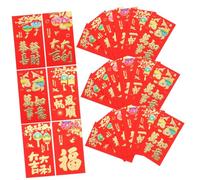 WEKADRIN 30 Pièces Enveloppes Rouges Longues Chinoises pour An Poches Hong Bao Élégantes à Motifs de Bénédiction Festifs et Décorations Traditionnelles