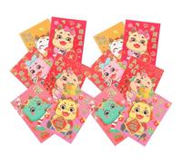 WEKADRIN 30 Pièces Lot de Enveloppes Rouges Chinoises Motif Dragon Cartoon pour Nouvel An Chinois Pochettes Résistantes et Délicates pour Cartes de Vœux