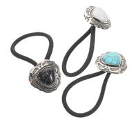 WEKADRIN 3pièces Set De Coudes De Queue De Cheval Métal Avec Éléments Turquoise Accessoires De Cheveux Vintage Boho Pour Coiffures Western Élastiques Pour Cheveux Épais