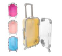 WEKADRIN 4 Pièces Boîtes de Maquillage Légères et Transparentes Mallettes Miniatures Plastique Durables Organiseurs de Faux Cils Forme de Bagage pour et Rangement Cosmétique Pratique