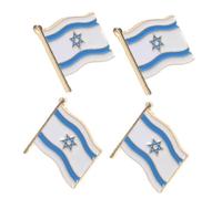 WEKADRIN 4 Pièces broche épinglette d'insigne de drapeau insigne de sac à badge bijoux épinglette épingle de veste de costume insigne de revers épinglette du drapeau israélien alliage