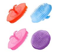 WEKADRIN 4 pièces Brosse Massage Cheveux Exfoliateur Chevelu Anti-pellicules Brosse Shampooing Adaptée Cheveux Secs et Mouillés Stimulation Circulation Sanguine Usage Couleur Aléatoire