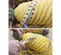 WEKADRIN 4 pièces Coupe-Ananas Acier Inoxydable avec Éplucheur et Évideur Œil Fourchettes pour Pelage Rapide de Fruits Maison et Plein Air