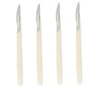 WEKADRIN 4 pièces Couteau à Courbé Acier Au avec Manche Plastique Blanc Outil de Coupe pour Toast et Pâte Précision et Nettoyage Faciles pour Boulangerie et Cuisine