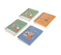 WEKADRIN 4 Pièces Lot de Cahiers à Spirale Noël à Carreaux Pratiques pour Étudiants Bloc Notes Compact pour Écriture et Prise de Notes