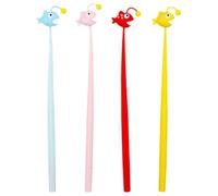 WEKADRIN 4 pièces Lot de Stylos Gel Forme de Poisson Design Créatif Silicone Souple Encre Lisse pour Étudiants Fournitures Écriture Amusantes pour Bureau et École Couleur Aléatoire