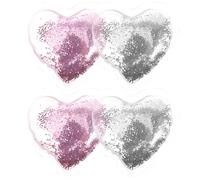 WEKADRIN 4 pièces Patch Yeux Gel Réutilisable Cœur Lot de Coussin Rafraîchissant Sous les Yeux Poches et Fatigue Soin Visage Apaisant