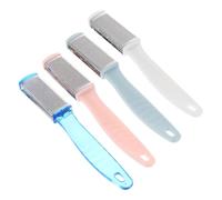 WEKADRIN 4 pièces Râpe Pédicure Double-face Acier Inoxydable Outil de Soin des Ergonomique pour Élimination des Callosités et Peau Morte Usage Professionnel et Domestique Couleur Aléatoire