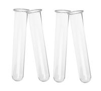 WEKADRIN 4 pièces Tube à Essai Verre pour Plantes Hydroponiques Transparent Vase Propagation Petites Plantes Décoration Bureau Maison