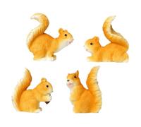 WEKADRIN 4pièces Figurines Écureuil Résine Réalistes Miniatures pour Décoration Intérieure De Bureau Et Jardin Miniature