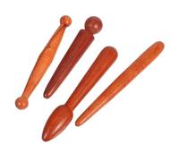 WEKADRIN 4pièces Outil De Massage Manuel Bois Set Bâtons Acupression Pour Réflexologie Plantaire Soulagement Ciblé Des Points Acupuncture Et Détente Musculaire