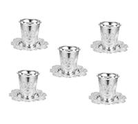 WEKADRIN 5 Ensembles Set de Coupe à Vin Shabbat Métal Vintage avec Sous Tasse Tasse et Robuste pour Célébrations Juives et de