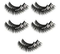 WEKADRIN 5 Paires de Faux Cils Diamantés pour Spectacle, Maquillage des Cils, Effet Naturel, Volumineux et Longue Tenue, Accessoires de Beauté pour Danse Latine et Fêtes