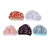 WEKADRIN 5 pièces Bonnet de Nuit Satin Garçon Fille Chapeaux de Sommeil Respirants et Élastiques Couvre-chef Confortable pour Fille et Garçon Protection Cheveux Lors Du Lavage et Repas