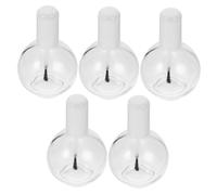 WEKADRIN 5 pièces Flacons Vernis à Ongles Verre avec Pinceau et Bouchon Blanc Bouteilles Rechargeables Transparentes pour Stockage Vernis Gel Usage Salon et Voyage