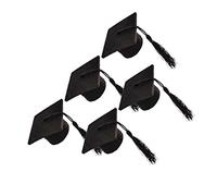 WEKADRIN 5 Pièces Mini Doctoral Cap Wine Bottle Covers Set Graduation Party Tassel Decorations Wine and Beer Bottle Ornaments for Festive Celebrations