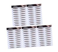 WEKADRIN 5 pièces Stickers Sourcils Imitation Naturelle Transferts Sourcils Faciles à Poser Forme Précise Auto-adhésifs Temporaires pour Maquillage Rapide Marron