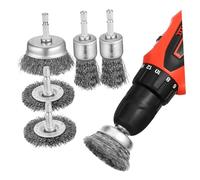 WEKADRIN 6 Pièces Brosse Métallique pour Perceuse Tige Hexagonale Galvanisé Roue à Fil pour Décapage Nettoyage Polyvalent