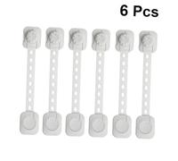 WEKADRIN 6 pièces de Sécurité Garçon Fille Réglables Ceintures Antipincement pour Placard Tiroir Réfrigérateur et Meubles Adhésif Résistant Protection Garçon Fille Polyvalente Blanc