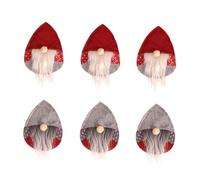 WEKADRIN 6 Pièces Housses de Couverts de Noël Rouge et Gris Porte Couverts Décoratif pour Table Accessoires Festifs Décoration Table de Fête