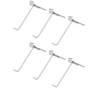 WEKADRIN 6 Pièces Lot de 6 Crochets Métalliques Robustes pour Panneaux Perforés - Crochets Droits en Acier Inoxydable Grand Format - Supports Muraux Polyvalents pour Rangement Atelier, la