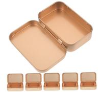 WEKADRIN 6 Pièces Lot De Boîtes à Bonbons Tôle Avec Couvercle Petites Boîtes De Rangement Rectangulaires Métal Pour Bijoux Douceurs Et Cadeaux Coloris Rose Doré