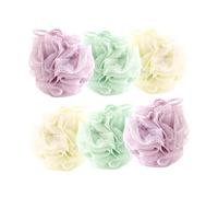 WEKADRIN 6 pièces Lot Éponges de Bain Maille Exfoliantes Boule Douce Polyéthylène pour Massage et Nettoyage Corps Hommes et Femmes Couleurs Vert