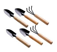 WEKADRIN 6 pièces Outils de Jardinage Miniatures Manches Poli Râteau Pelle et Truelle pour Désherbage Transplantation et Aération des Plantes Adapté Aux Petits Jardins et Plantes Intérieur