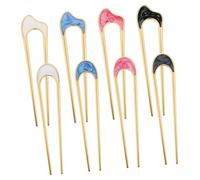 WEKADRIN 8 Pièces Épingles à Cheveux Forme U Métal Piques pour Chignons Femme Maintien Sécurisé Adaptées Cheveux Lisses et Bouclés Accessoires Coiffure Colorés