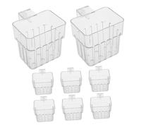 WEKADRIN 8 Pièces Hydroponic Plant Holders for Aquarium Transparent Hanging Fish Tank Planter Cups Space-Saving Aquatic Plant Baskets for Easy Maintenance and Growth Observation