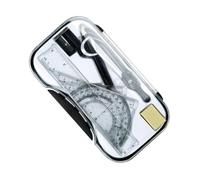 WEKADRIN 8 pièces Kit de Dessin Géométrique pour Étudiants Règle Transparente avec Échelle Claire Compas Multifonction et Fournitures Scolaires pour Mathématiques et Projets Scolaires