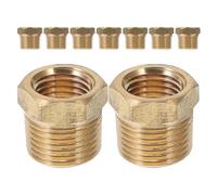 WEKADRIN Adaptateur Hydraulique Hexagonal en Laiton 9 Pièces Raccord Fileté Npt 1/4 Mâle vers 1/8 Femelle Réducteur de Tuyauterie Gaz Compact pour Plomberie et Applications Hydrauliques