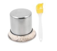 WEKADRIN Applicateur Huile pour Crepes Pinceau Huile Etaleur Crepe avec Plateau Brosse Acier Inoxydable pour Poele