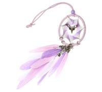 WEKADRIN Attrape-Rêves Artisanal Fait Main Plumage Pendentif Vintage Bohème pour Décoration Voiture et Chambre Ornement Amulette Suspendu Étoile à Sept Branches Style Rétro Créatif