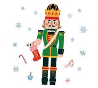 WEKADRIN Autocollants Décoratifs de Noël Casse-Noisette en PVC Imperméables et Repositionnables 1 Feuille de Stickers pour Fenêtres Réfrigérateur et Vitrines Décoration Festive pour